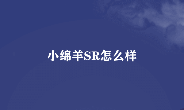 小绵羊SR怎么样