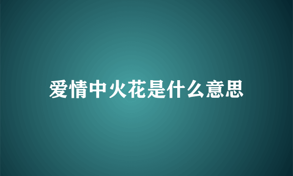 爱情中火花是什么意思