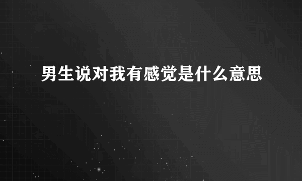 男生说对我有感觉是什么意思