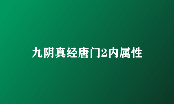 九阴真经唐门2内属性