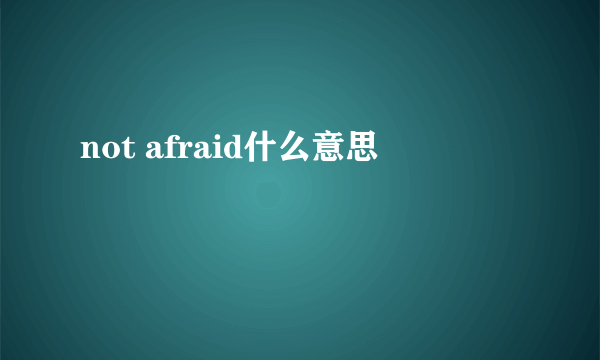 not afraid什么意思