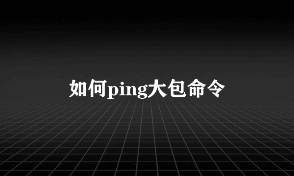 如何ping大包命令