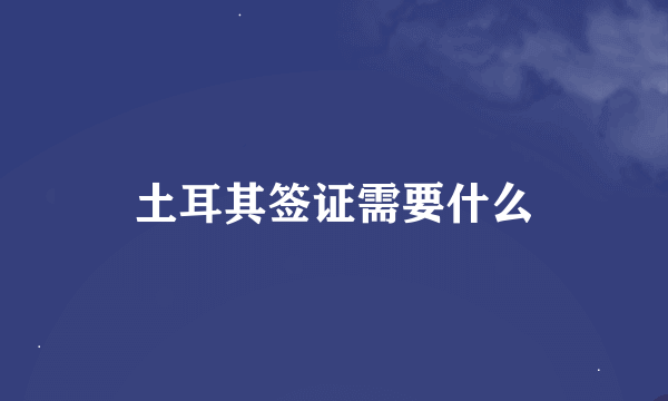 土耳其签证需要什么