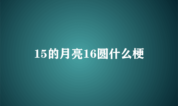 15的月亮16圆什么梗