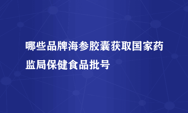 哪些品牌海参胶囊获取国家药监局保健食品批号