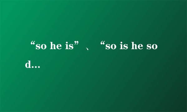 “so he is”、“so is he so does he”和“so he does”的区别？