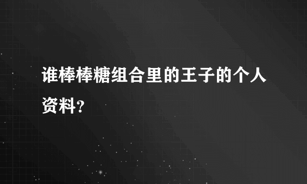 谁棒棒糖组合里的王子的个人资料？