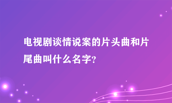 电视剧谈情说案的片头曲和片尾曲叫什么名字？