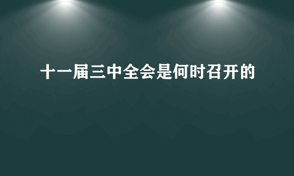 十一届三中全会是何时召开的