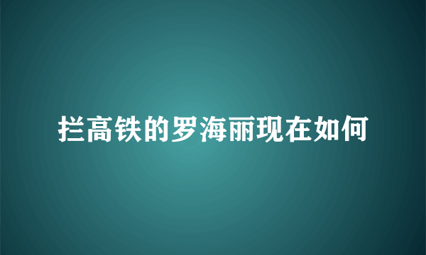 拦高铁的罗海丽现在如何