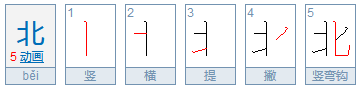 北的笔画顺序是什么？