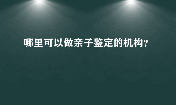 哪里可以做亲子鉴定的机构？