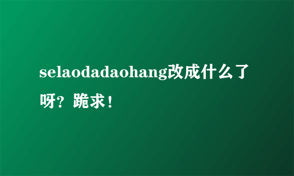 selaodadaohang改成什么了呀？跪求！