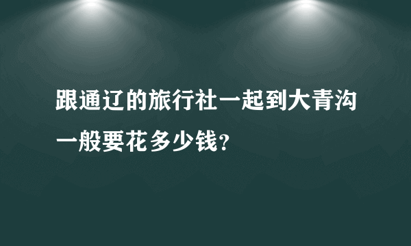 跟通辽的旅行社一起到大青沟一般要花多少钱？