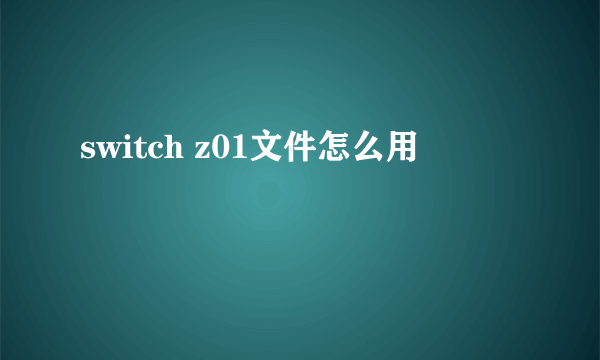 switch z01文件怎么用