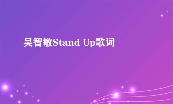 吴智敏Stand Up歌词