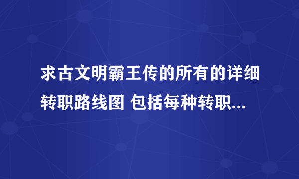 求古文明霸王传的所有的详细转职路线图 包括每种转职所需级别和每种职业所带的特技