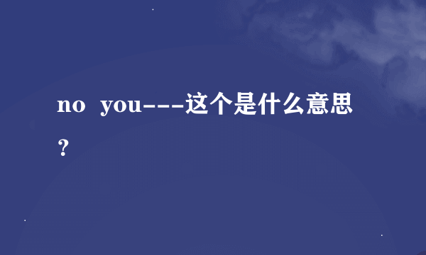 no  you---这个是什么意思？