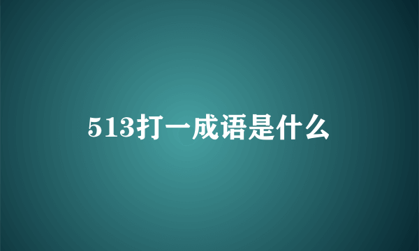 513打一成语是什么