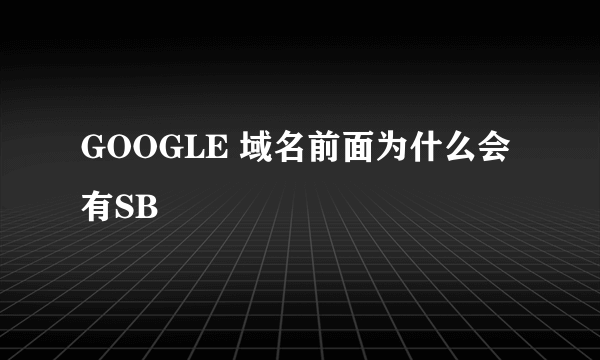 GOOGLE 域名前面为什么会有SB