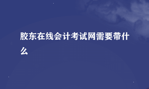 胶东在线会计考试网需要带什么