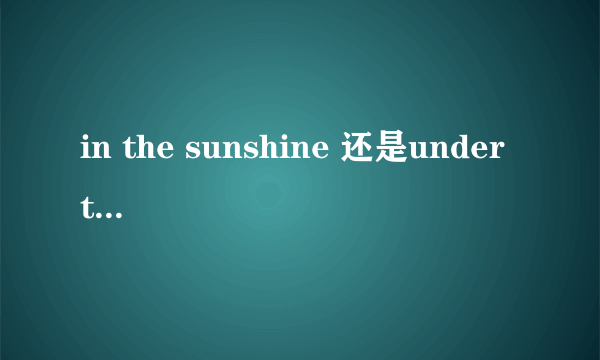 in the sunshine 还是under the sunshine ? 如果两者都可以用，出现在统一选择题，要怎么解释给学生知道呢