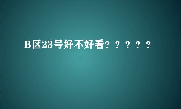 B区23号好不好看？？？？？