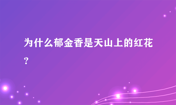 为什么郁金香是天山上的红花？