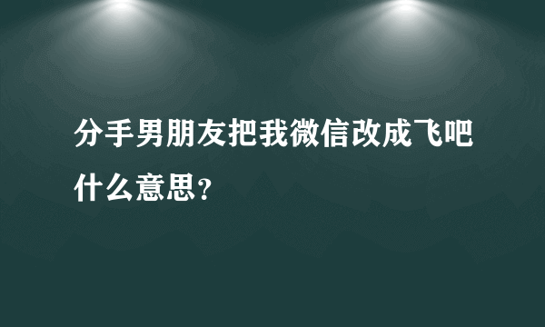 分手男朋友把我微信改成飞吧什么意思？