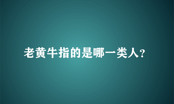 老黄牛指的是哪一类人？