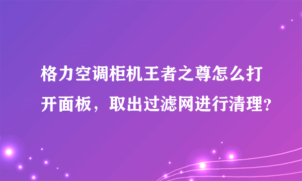 格力空调柜机王者之尊怎么打开面板，取出过滤网进行清理？