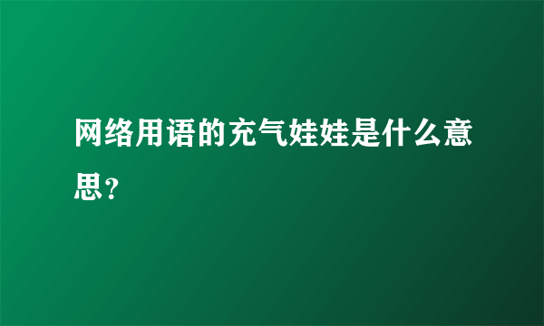 网络用语的充气娃娃是什么意思？