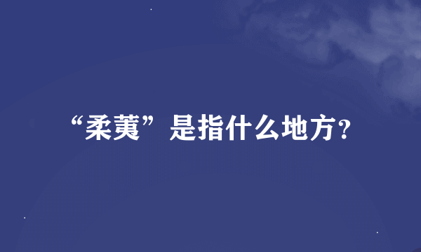 “柔荑”是指什么地方？