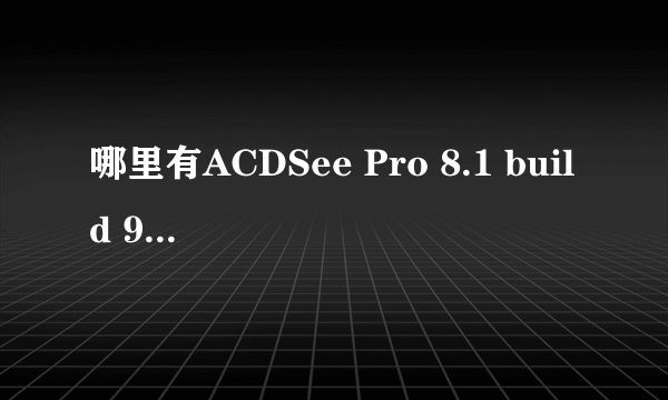 哪里有ACDSee Pro 8.1 build 99汉化版