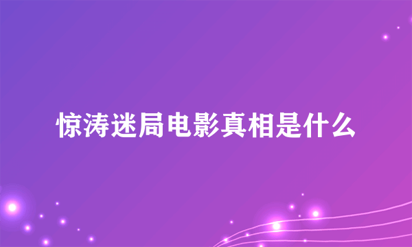 惊涛迷局电影真相是什么