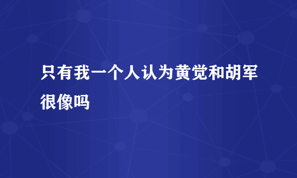 只有我一个人认为黄觉和胡军很像吗