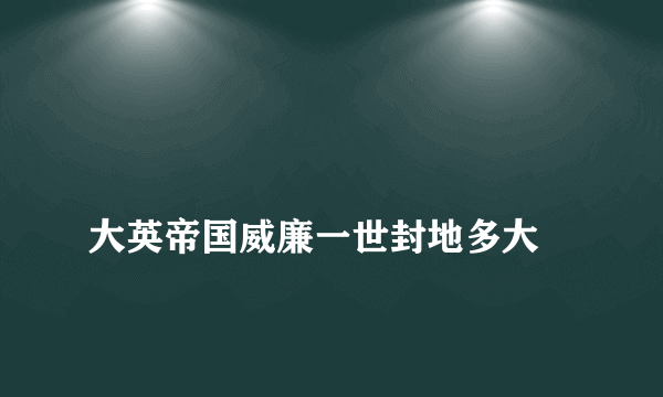 
大英帝国威廉一世封地多大

