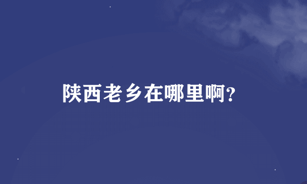 陕西老乡在哪里啊？