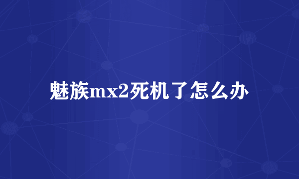 魅族mx2死机了怎么办