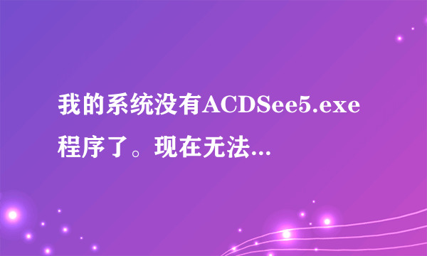 我的系统没有ACDSee5.exe程序了。现在无法看图。请问哪里可以下载？