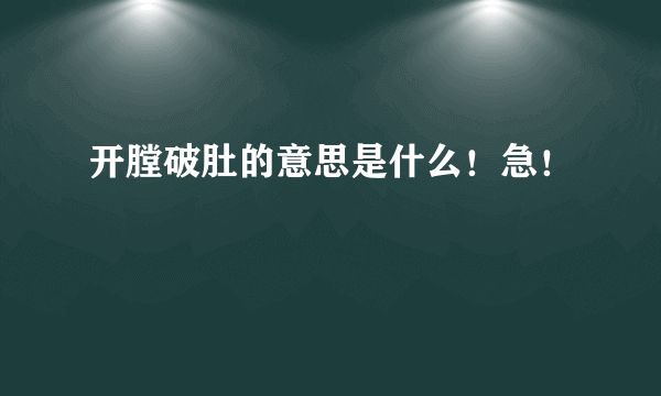 开膛破肚的意思是什么！急！