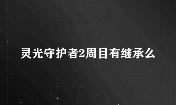 灵光守护者2周目有继承么