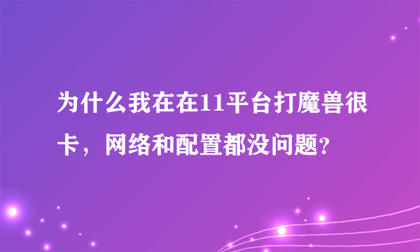 为什么我在在11平台打魔兽很卡，网络和配置都没问题？