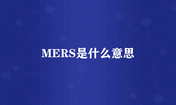 MERS是什么意思