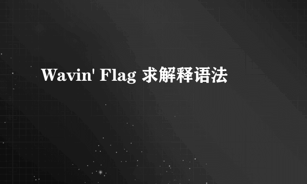 Wavin' Flag 求解释语法