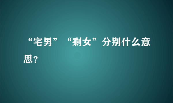 “宅男”“剩女”分别什么意思？