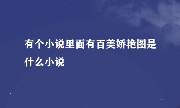 有个小说里面有百美娇艳图是什么小说