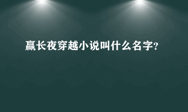 赢长夜穿越小说叫什么名字？