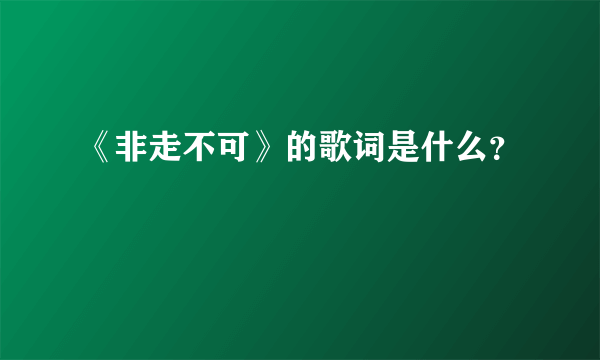 《非走不可》的歌词是什么？