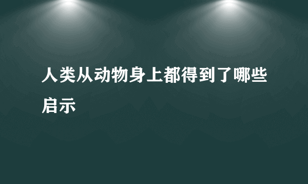 人类从动物身上都得到了哪些启示